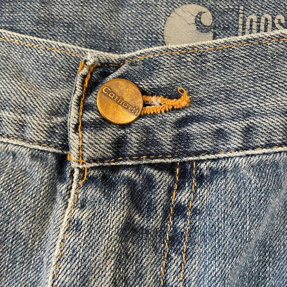 CARHARTT Jeans Mens 42x32 Blue Loose Straight Medium Wash - Picture 5 of 10